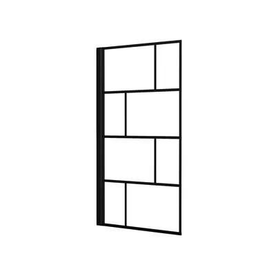 Produktbild von Badewannenabtrennung faltbar 180° schwarz MARWELL Badewannenaufsatz aus 4 mm ESG-Glas 80x140 cm