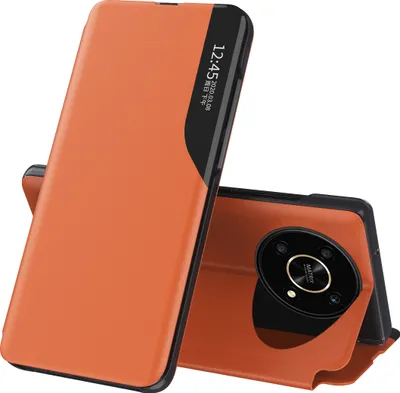Produktbild von Hülle für Honor X9 Smart View Fenster Flip Stand Cover Kunstleder Schutzhülle für Honor X9 Orange