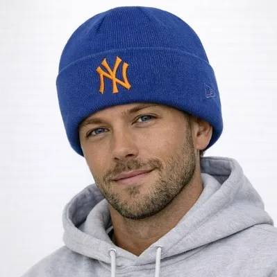 Immagine prodotto di Berretto invernale da uomo NEW ERA MLB NY Yankees League essential Cuff Beanie Blu - UNI