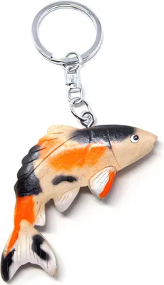 Image de Porte-clés en bois - Koi