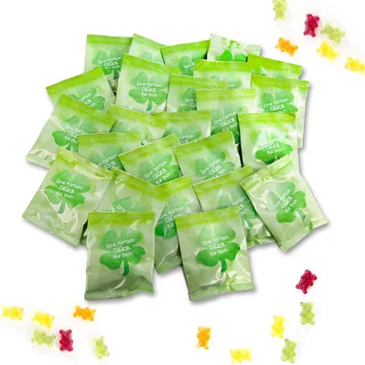 Produktbild von 25 kleine Fruchtgummi Päckchen Eine Portion Glück für dich