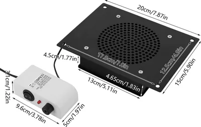 Immagine prodotto di Aspiratore per polvere di chiodi - Apparecchio da tavolo da incasso - 3650 giri/min - 2 sacchetti per la polvere - Piastra in alluminio 20×15 cm - Altezza 4,65 cm - Nero
