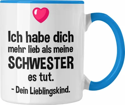 Produktbild von Trendation - Lieblingskind Muttertag Vatertag Tasse Geschenk Kinder Sohn Tochter Mama Tasse mit Spruch (Blau)