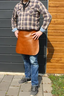Produktbild von Grillschürze, Zapferschürze, Lederschürze, Arbeitsschürze cognac braun, brandy | Echt Leder, kräftig, stabil 50 x 42 cm