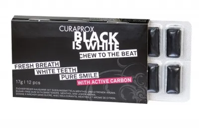Image de Curaprox Biw Gomme dentaire charbon actif 12 pces