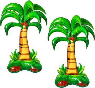 Productafbeelding van Opblaasbare Hawaiipalm, 2-delig, waterbestendig, kleurrijk, geschikt voor zomerfeestjes