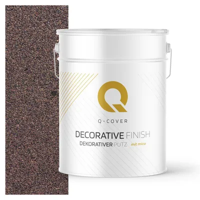 Produktbild von Dekorativer Putz mit Mica 15 kg – Dunkelbraun mit schwarzem Mica D823 – Strukturputz Innen & Außen, wetterfest Q-COVER
