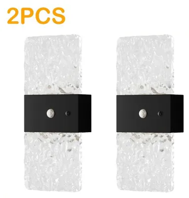 Produktbild von Innen Wandlampen - LED Wandleuchte 2er Set - Bewegungsmelder - USB wiederaufladbar - Stufenlos dimmbar - Kabellos - Schwarz
