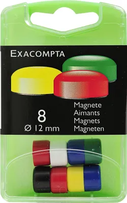 Immagine prodotto di Set di magneti Exacompta, 8 pezzi, 12 mm, colori assortiti