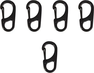 Obrázek produktu pro 5PCS EDC užitečné kovové slitiny odolné rychloupínací klip klíčenka karabina (černá)