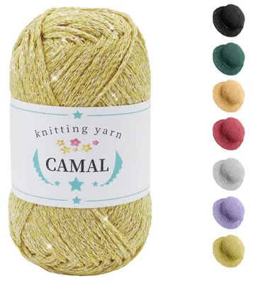 Obrázok produktu pre Priadza na háčkovanie, lesklá, bavlna, 100 g / 140 m, svetložltá, strieborná, hrúbka 1,5 mm