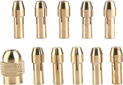 Productafbeelding van Boor machine hulzen - Koperen spantangen - Precisie klussen - Vier kaaksysteem - 0.5-3.2 mm - Koperkleurig