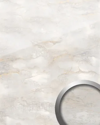 Produktbild von WallFace 23180 GENESIS White AR+ Wandverkleidung in Naturstein Optik glänzend weiß 2,6 m2