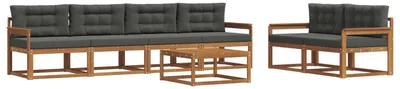 Produktbild von vidaXL Outdoor-Sofagarnitur mit Kissen 7 pcs Natur und Anthrazit