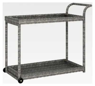 Produktbild von Barwagen grau 100x45x83cm aus Polyrattan