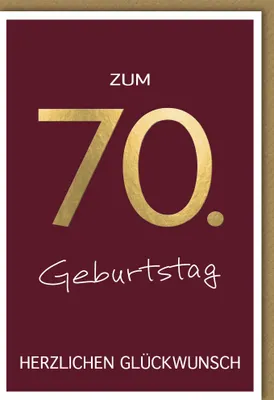 Produktbild von 70. Geburtstag - Glückwunschkarte im Format 11,5 x 17 cm mit