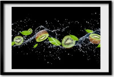 Produktbild von Bild 60x40 MDF-Rahmen, Wandkunst Kiwi und Wasser