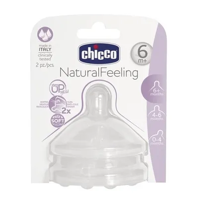Produktbild von Chicco Natural Feeling, Anti-Kolik-Ventil, Silikon, Transparent, 6 Monat( e), 2 Stück(e)