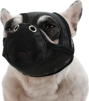 Produktbild von Maulkorb für Hunde, atmungsaktives Netzgewebe, für Hunde mit kurzer Schnauze, verhindert Beißen, Bellen