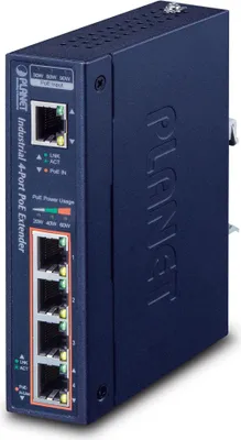 Zdjęcie produktu dla PLANET IPOE-E174, Nadajnik sieciowy, 200 m, 10,1000,100 Mbit/s, 2000 wejścia, 10/100/1000, Niebieski