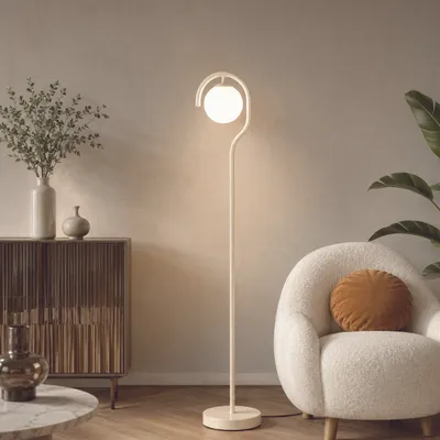 Productafbeelding van Opviq, hoogwaardige staande lamp, beige, diameter 15 cm, fitting E27, afmetingen 30x30x160 cm | Modern design