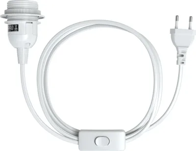 Produktbild von EAZY CASE 1x E27 Lampenfassung mit Kabel 5m, aus Kunststoff, mit Ein- und Ausschalter, Sockeladapter in Weiß