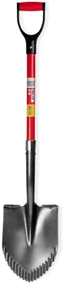 Produktbild von WALTER Professional Gartenspaten- Robuster Glasfaserstiel, Antirutschgriff, langlebiger Kohlenstoffstahl, gehärtete und gezahnte Schneide für Harte und steinige Böden, Kombispaten