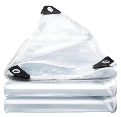 Obrázek produktu pro Průhledná plachta s oky, rozměry 2,5 x 3 metry, PVC, 420 g/m², odolná vůči povětrnostním vlivům