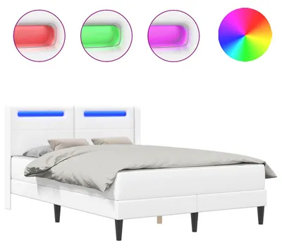 Obrázek produktu pro vidaXL Rám postele s matrací bílý 120 x 190 cm Imitace kůže