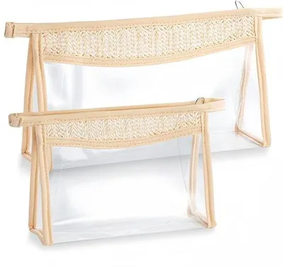 Immagine prodotto di Set borsa per cosmetici 2 pezzi in PVC trasparente 31x19 cm