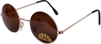 Produktbild von tevenger Nickelbrille Runde Nerd Sonnenbrille UV400 Rund Damen Herren Zubehör Randfarbe Kupfer Glas Braun 45mm