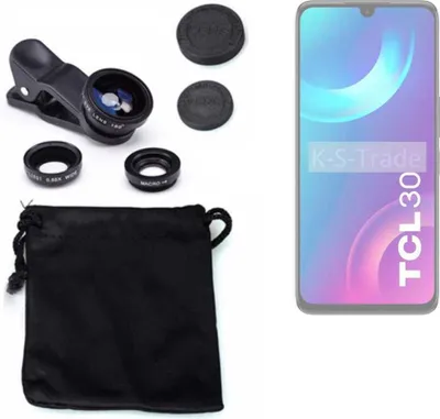 Produktbild von K-S-Trade Smartphone Kamera Linsen Set Kompatibel mit TCL 30 3in1 Clip-On Kamera Adapter Macro Weitwinkel FishEye Fischauge Objektiv Linse