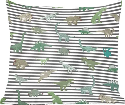 Produktbild von MuchoWow® Zierkissen Sofakissen Wohnzimmer Dekokissen 40x40 cm Kinderzimmer - Schwarz - Dinosaurier - Jungen - Mädchen - Kinder - Foto Kissen - Schlafzimmer Dekoration