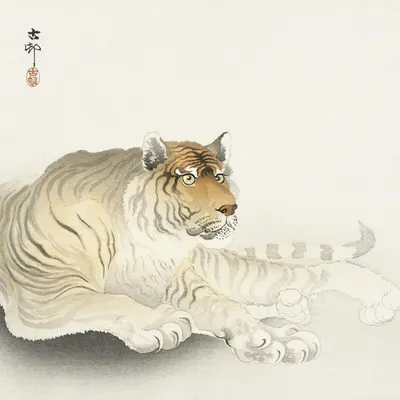 Zdjęcie produktu dla Plakat 30x30cm Tiger, Koson Japoński Vintage do Salonu