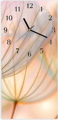 Produktbild von Wanduhr aus Glas mit Motiv Pusteblumen Kunst- 30 x 60 cm - inkl. Aufhängesystem