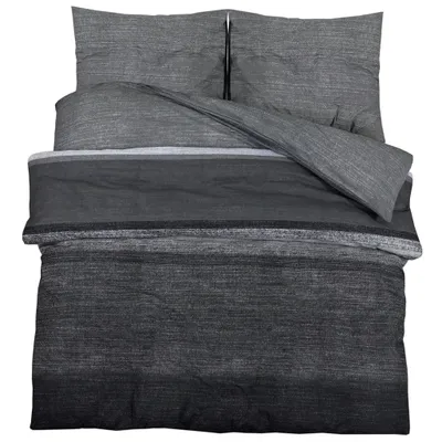 Image de vidaXL Ensemble de literie gris foncé 200x220 cm coton