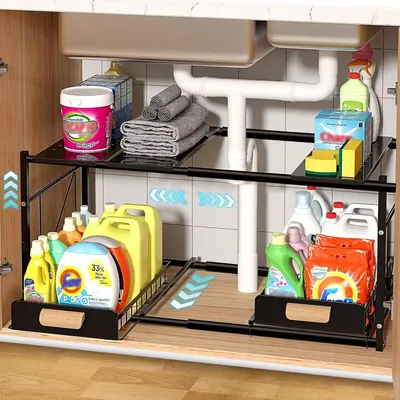 Produktbild von Küchenschrankorganizer - doppelte Schublade - 2 Etagen