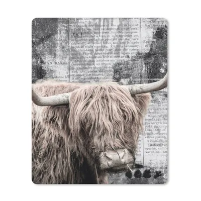 Produktbild von MuchoWow® Mauspad Mousepad Schottischer Highlander - Retro - Buch 30x40 cm - Mousepads - Maus Mat - Pad - Mausunterlage - Mausmatten
