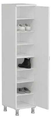 Produktbild von Noepoli - Mehrzweckschrank 1 Tür, 29x130h cm Weiß, 8 Regale