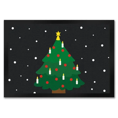 Produktbild von Weihnachtsbaum im Schnee Fußmatte Weihnachten Tannenbaum Christbaum Kerzen Liebe