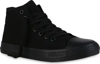Produktbild von VAN HILL Damen Sneaker High Schnürer Bequeme Stoff Schuhe 838463, Farbe: Schwarz, Größe: 36