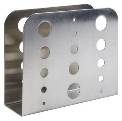 Produktbild von APS 11780 Serviettenhalter, Edelstahl matt poliert, 15 x 4,5 cm, Höhe 12,5 cm, möbelschonende Unterseite, für ca. 30 Servietten
