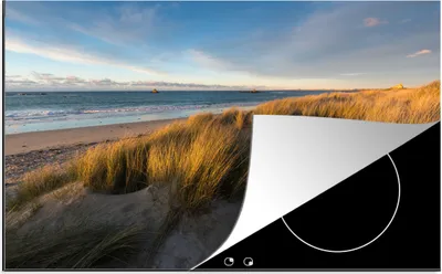 Produktbild von KitchenYeah© Herdabdeckplatte Düne - Strand - Meer , 76x51cm, Küche Deko, Glaskeramikkochfeld Herdabdeckung, Abdeckplatte fùr Kochfeld