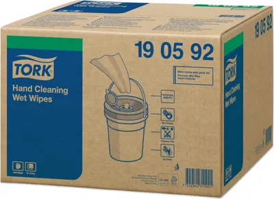 Produktbild von Tork 190592 feuchte Handreinigungstücher Premium W14 1-lagig | Karton (4 Eimer)