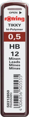 Produktbild von rotring Druckbleistift-Minen Tikky 0,5 mm Härtegrad: HB 12 Minen