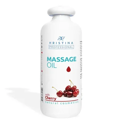 Productafbeelding van Hristina Professionele Kersenmassageolie 500 ml – Intensief verzorgend, hydraterend en geschikt voor alle huidtypen