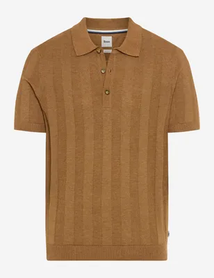 Produktbild von Brax Poloshirt braun aus Baumwolle gestreift
