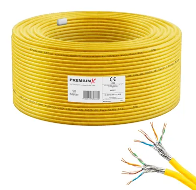 Produktbild von PremiumX 50m CAT 7A Netzwerkkabel Duplex LAN Kabel Ethernet Datenkabel