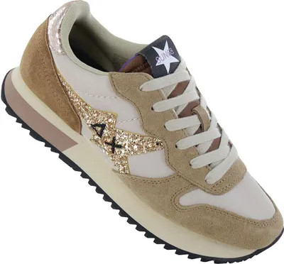 Image de SUN68 Stargirl Glitter Logo - Baskets Femmes Beige Z44210-16 , EU 37