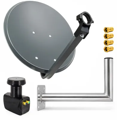 Produktbild von PremiumX SAT Anlage 45cm Satellitenantenne Twin LNB Wandhalter 45cm